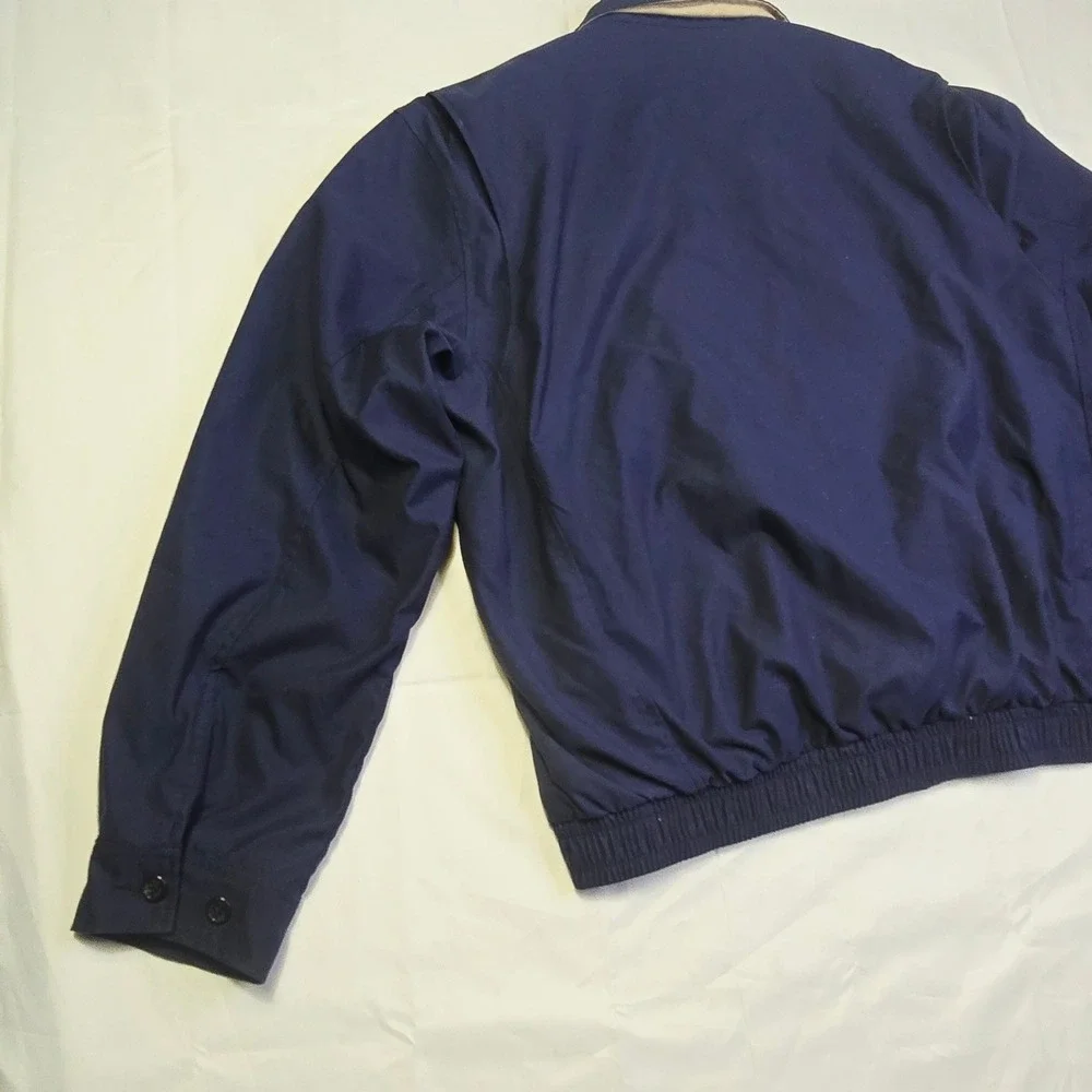 Polo Ralph Lauren Mens Harrington Jacket XL Navy Blue Zip Up Windbreaker Pony T4